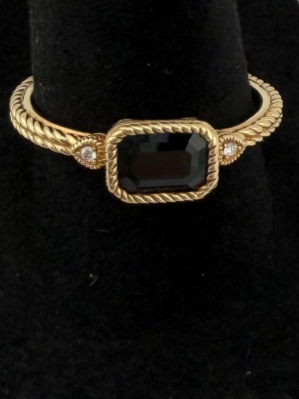 Judith Ripka .80 cttw Sapphire & Diamond Accent Ring 14k yellow gold Size 9
